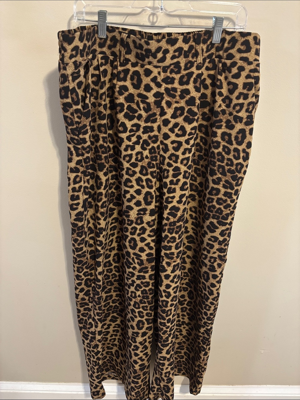 Torrid Plus Size 2x Wide Leg Pants Leopard Animal Print Elastic Waist Pull On